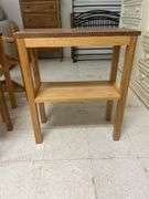 Oak Side Table with Lower Shelf
