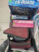 Box Lot: Scene It DVD Game, Heater Meals, Golfer Accessory Kit, and Sharp Video Camera
