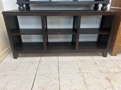 Dark Wood Three-Bay Shelf Unit