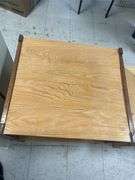 Wooden Desk with Adjustable Top and Shelf