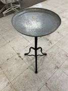 Metal Tray Table with Iron Base