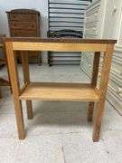 Oak Side Table with Lower Shelf
