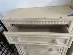 Painted Wood Dresser with 5 Drawers