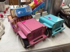 2-Toy jeeps, and 2-kiddy dough sets