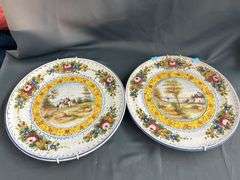 2 painted platters