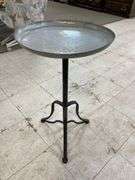 Metal Tray Table with Iron Base