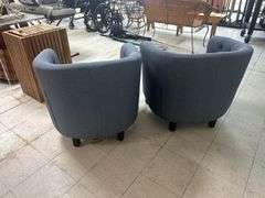 Pair of Upholstered Armchairs with Button Tufting