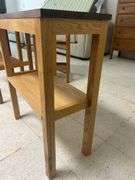 Oak Side Table with Lower Shelf