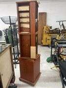 Wood Rotating Display Case with Storage