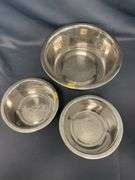 Lot of Stainless Steel Bowls and Stoneware Crock