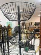 Metal Wire Display Stand with Four Baskets