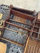 Shelving, antique drawers, toy barn