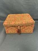 Decorated Storage Box with Assorted Picture Frames