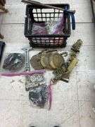 Crate of ratchet straps.