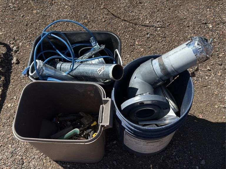 Mixed Lot of Metal Pipes, Wiring, Tools, and PVC Fittings
