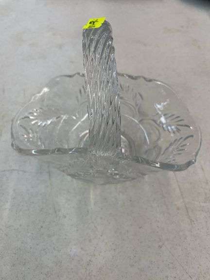 Clear Glass Basket with Handle