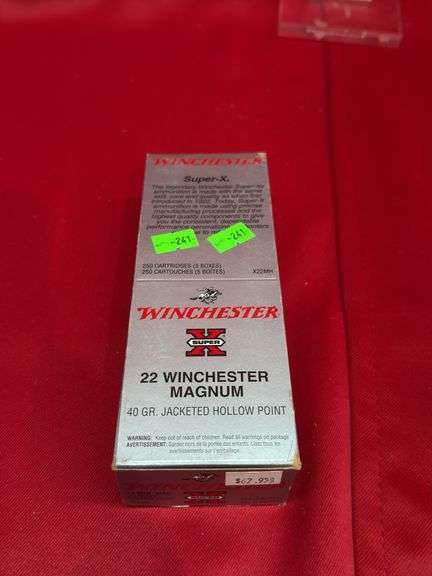 250 rounds Winchester super X 22 Winchester magnum 40 grain JHP image