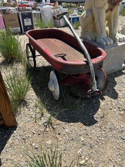 Vintage Style Red Metal Wagon