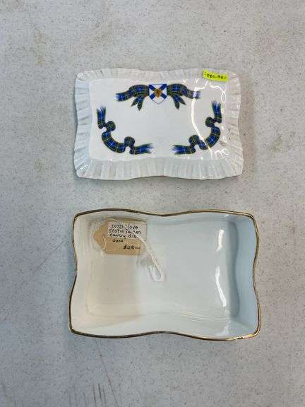 Adderley Fine Bone China Tartan Trinket Dishes - 2 Piece Set