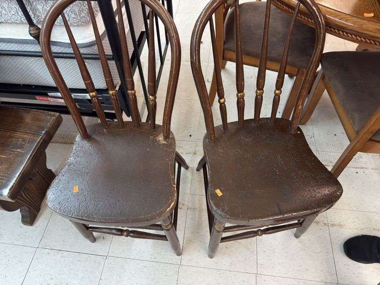 2 wooden chairs image