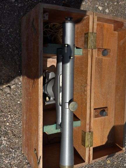 Brunson Survey Transit Level with Wooden Tripod and Case