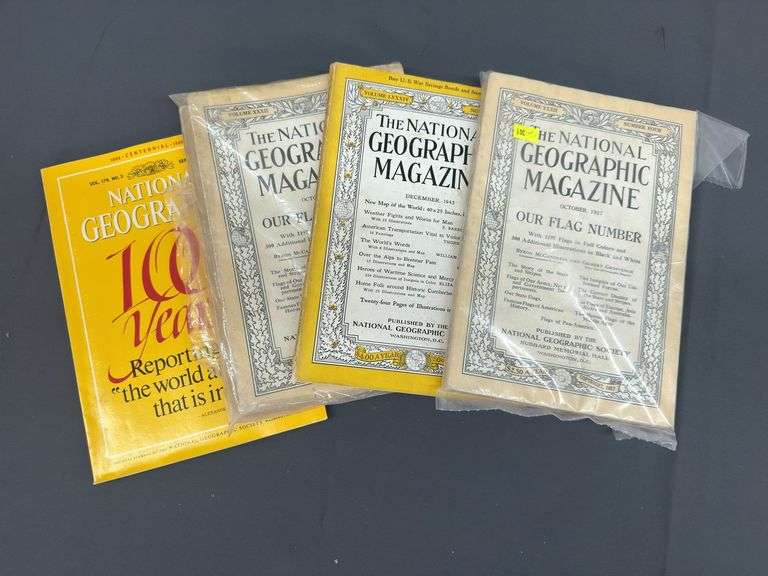 National Geographic Magazine Lot - 1917, 1943, & Centennial Edition image