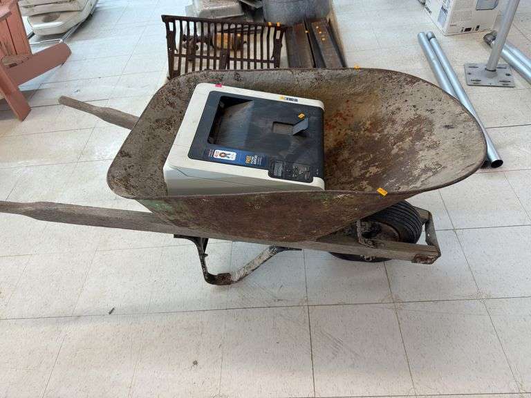 Wheel barrow and printer image