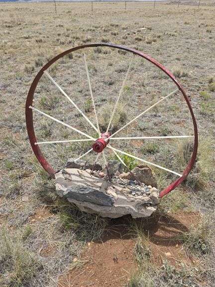 2- Painted Wagon Wheels