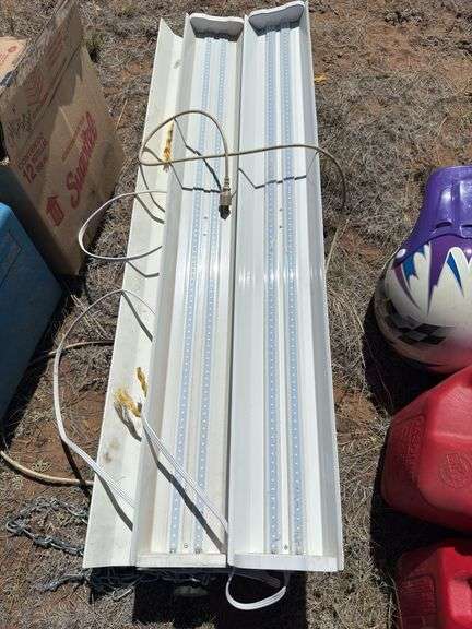 Two Industrial Hanging LED Shop Lights
