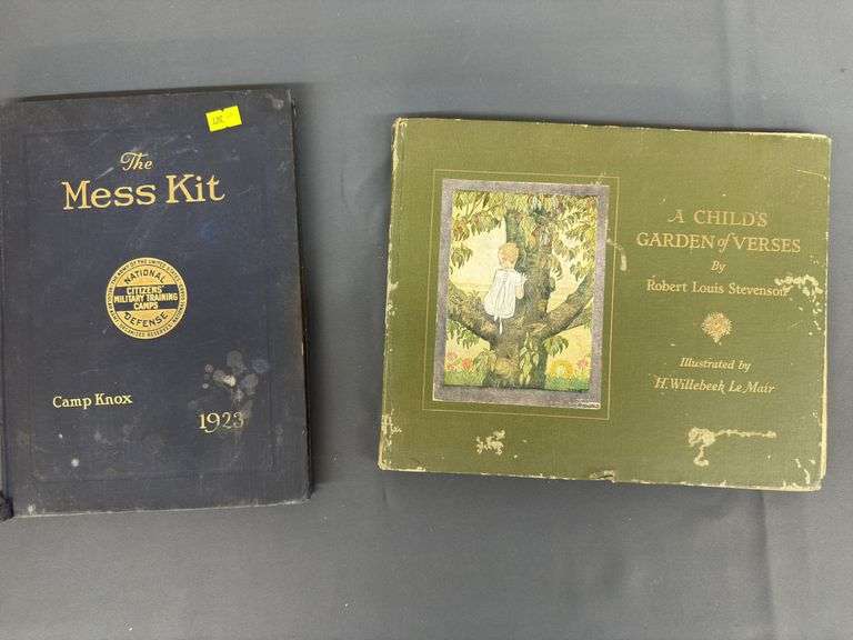 Two Books Including: 1923 'The Mess Kit' from Camp Knox & 'A Child's Garden of Verses' image