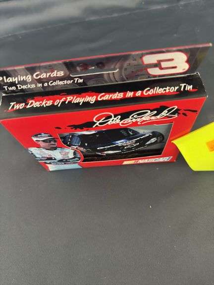 Dale Earnhardt playing cards with collectible tin