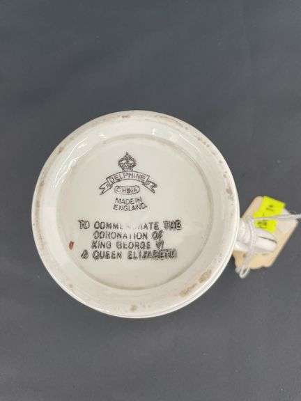 1937 King George VI & Queen Elizabeth Coronation Delphine China Cup