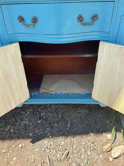 Painted Blue China Cabinet