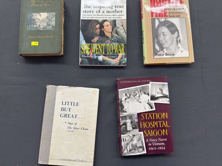 Lot of 5 Military History Books - "She Went to War", "Hostile Fire", "Station Hospital Saigon" image