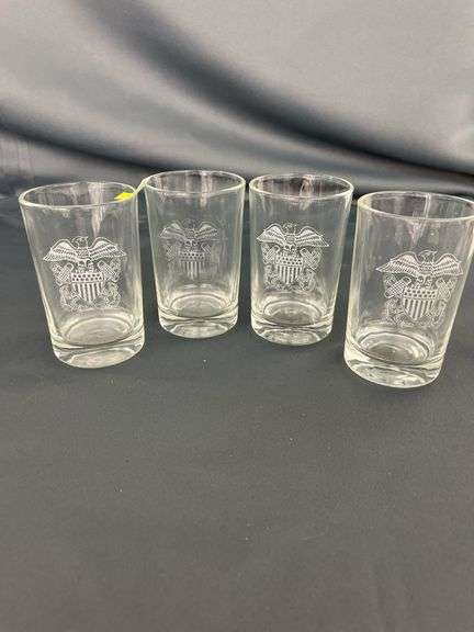 Set of Four U.S. Navy Crest Glasses