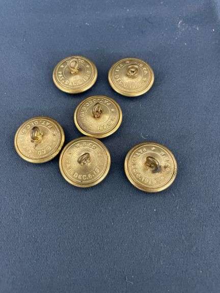 Set of 6 American Legion Buttons, W.S. Co Pat Dec 6. 1910