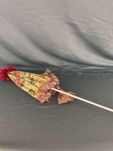 Floral Patterned Parasol with Tassel Detail