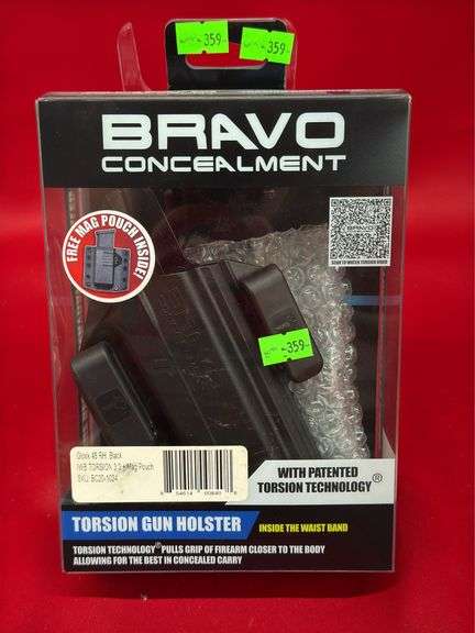 Bravo Concealment IWB Torsion 3.0 Gun Holster for Glock 48, Right Hand, Black image
