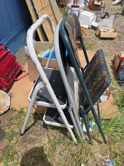 Folding Chairs and Step Stool