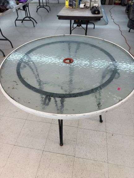 Glass top patio table image