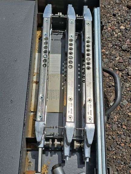 Mixed Lot of Tools: Metal Toolboxes, Wrenches, Levels, and Door Hardware Jig