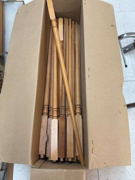 Lot of Wooden Stair Spindles / Balusters – Turned Wood Railing Components image