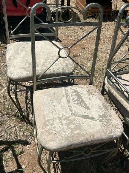 Set of Six Metal Framed Dining Chairs