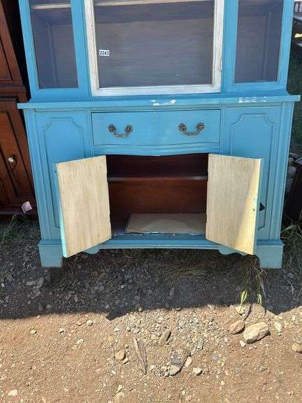 Painted Blue China Cabinet