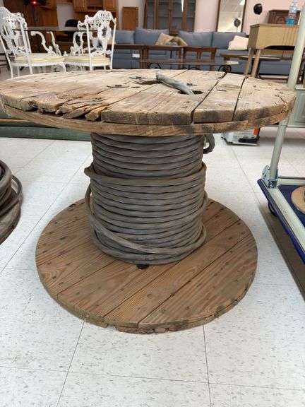 Wire on wooden spool image