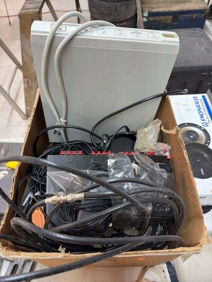 Box of assorted electronics image