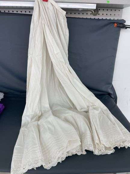 White Cotton Petticoat with Lace Trim