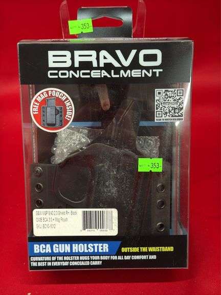 Bravo Concealment BCA Gun Holster, S&W M&P 9/40 2.0 Shield RH, Black OWB BCA 3.0 + Mag Pouch image