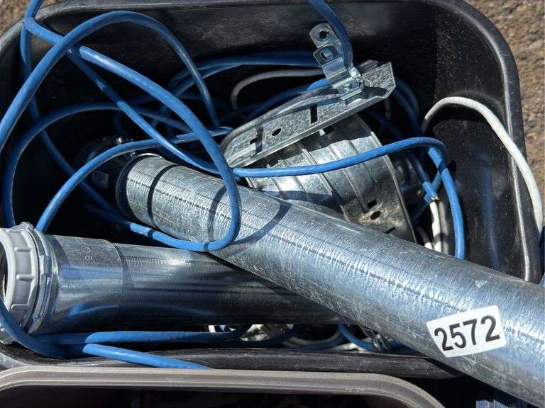 Mixed Lot of Metal Pipes, Wiring, Tools, and PVC Fittings