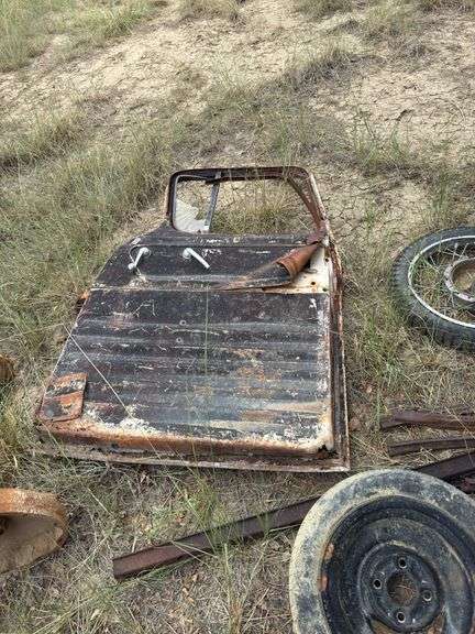 Chevy truck doors, assorted steel items